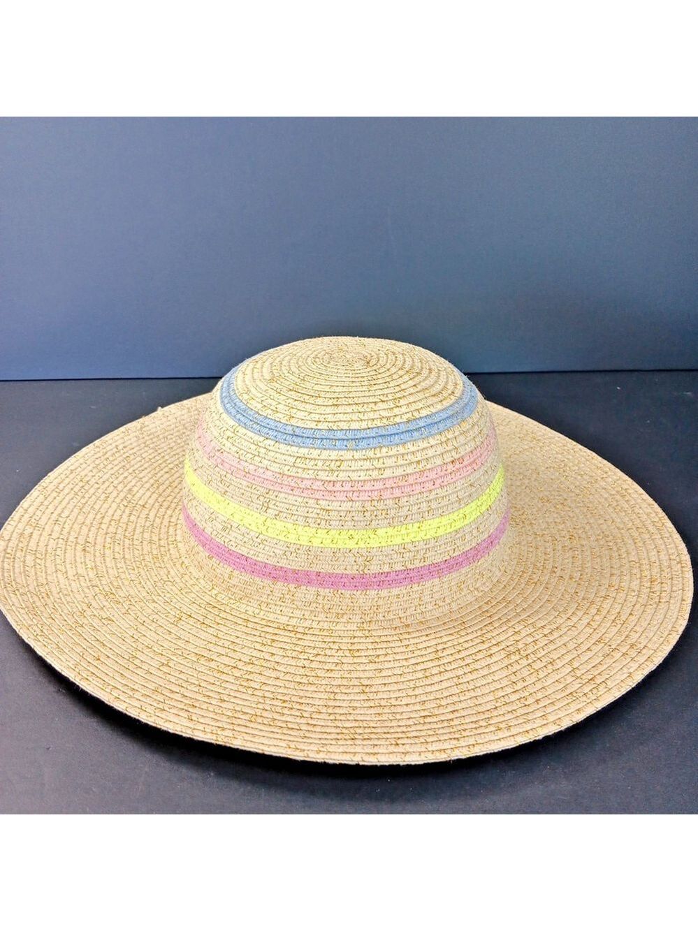 Rare OshKosh B'Gosh Hat Size 4-7 Rainbow Gold Glitter Floppy Sun Hat CN
